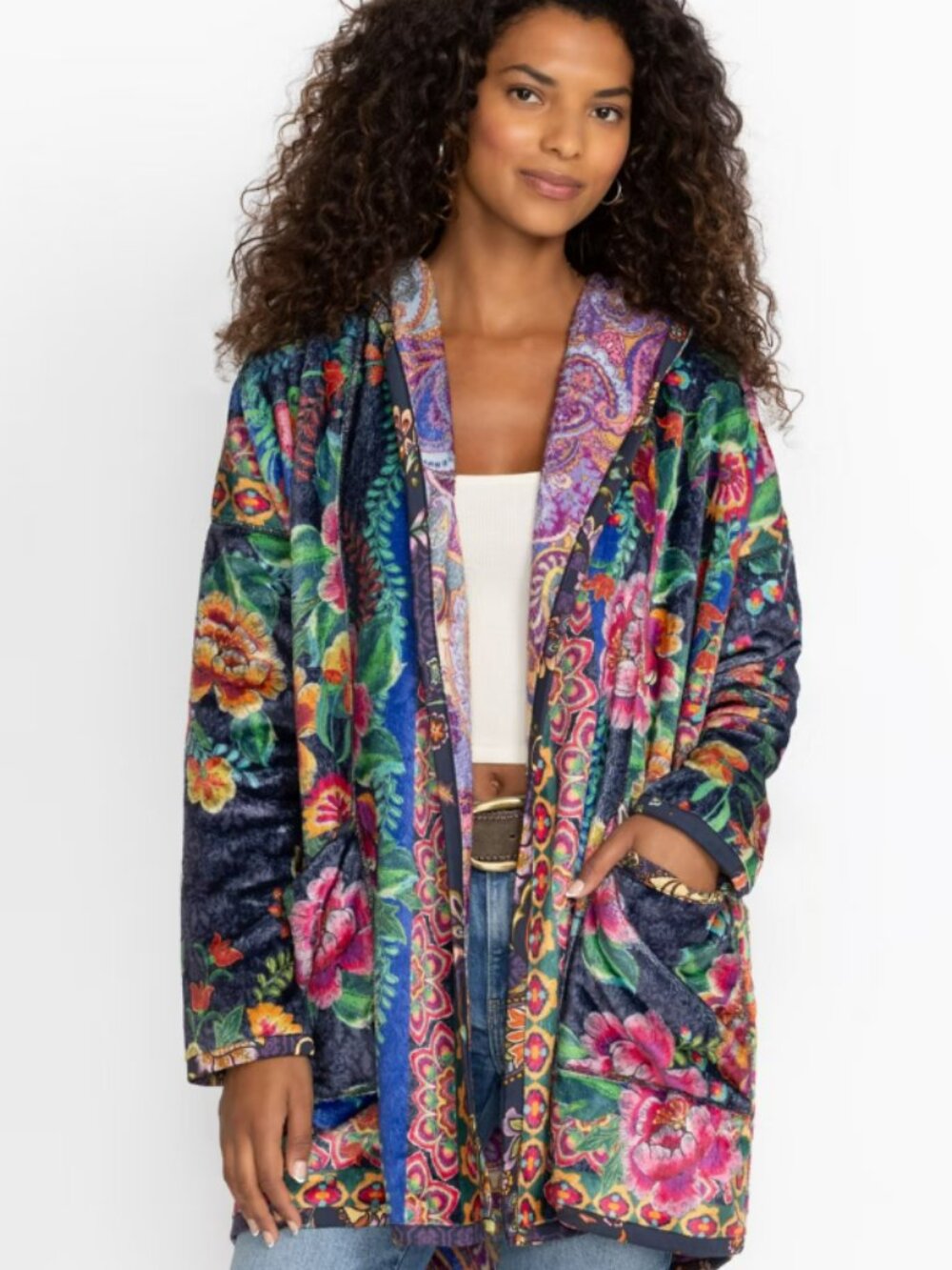 Johnny Was Women's Joan Pouch Pocket Reversable Sherpa Jacket PL